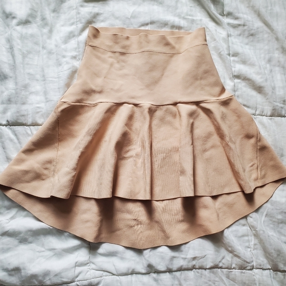BCBG MaxAzaria Peplum Hi-Lo Mini Skirt